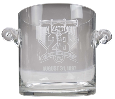 New York Yankees "Don Mattingly Day" August 31, 1997 Crystal Ice Bucket Given to Willie Randolph (Randolph LOA)